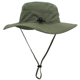 Outdoor Hiking Fishing Men's Women's Mesh Wide Brim Jungle Sun Hat Cap with wind rope