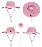 Outdoor Hiking Fishing Men's Women's Mesh Wide Brim Jungle Sun Hat Cap with wind rope