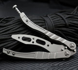 Tactical Trainer Practice Metal Steel Handle Blunt Dull Training Knife