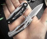 Portable D2 Steel Folding Knife Self-defense Outdoor Knife Field Keychain Pendant Tool