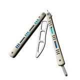 Uxcellmo G10 Micarta Handle and Stainless Steel Cutter Head Using CNC ProcessTraining Handle Folding tool Trainer Bearing Smooth Blunt Practice Flip Tool UX-751