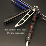 Uxcellmo G10 Micarta Handle and Stainless Steel Cutter Head Using CNC ProcessTraining Handle Folding tool Trainer Bearing Smooth Blunt Practice Flip Tool UX-751