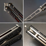 Uxcellmo G10 Micarta Handle and Stainless Steel Cutter Head Using CNC ProcessTraining Handle Folding tool Trainer Bearing Smooth Blunt Practice Flip Tool UX-751