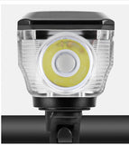 Solar Powered USB Rechargeable LED Bicycle Headlight Bike Head Light Lamp + Horn