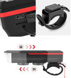 Solar Powered USB Rechargeable LED Bicycle Headlight Bike Head Light Lamp + Horn