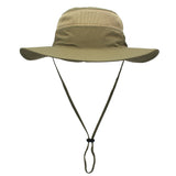 Outdoor Hiking Fishing Men's Women's Mesh Wide Brim Jungle Sun Hat Cap with wind rope