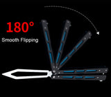 Uxcellmo Bearings Practice Folding Knife YF-D0685 (Black with blue)