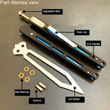 Uxcellmo Bearings Practice Folding Knife YF-D0685 (Black with blue)