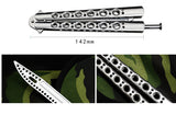 Toptens Folding Tactical Balisong Trainer Training Balisong Flip Practice Tools