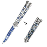 Toptens Folding Tactical Balisong Trainer Training Balisong Flip Practice Tools