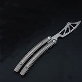 Tactical Combat Trainer Practice Balisong Blunt Butterfly Dull Knife titanium alloy Integrated handle