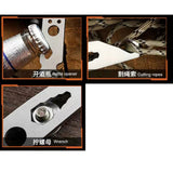 Folding Multitool: Bottle Opener, Screwdriver, Finger Exerciser - Stainless Steel, Aluminum - Silver