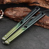 Tactical Trainer Practice Metal Steel Aluminum alloy Handle Bearings Blunt Butterfly Knife
