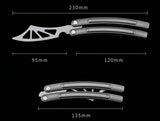 Tactical Combat Trainer Practice Balisong Blunt Butterfly Dull Knife titanium alloy Integrated handle