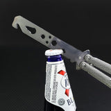Folding Multitool: Bottle Opener, Screwdriver, Finger Exerciser - Stainless Steel, Aluminum - Silver