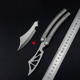Tactical Combat Trainer Practice Balisong Blunt Butterfly Dull Knife titanium alloy Integrated handle