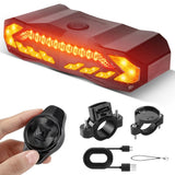 Smart Bike Tail Light –Automatic Brake Light,Laser Light,Turn Signal Light,Wireless Control,USB Rechargeable and Easy to Install