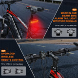 Smart Bike Tail Light –Automatic Brake Light,Laser Light,Turn Signal Light,Wireless Control,USB Rechargeable and Easy to Install