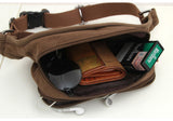 Men's Casual Canvas Shoulder Hiking Outdoor Sport Waist Fanny Bag Phone Pocket