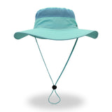 Outdoor Hiking Fishing Men's Women's Mesh Wide Brim Jungle Sun Hat Cap with wind rope