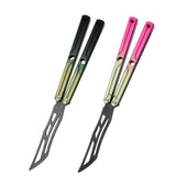 Tactical Trainer Practice Metal Steel Aluminum alloy Handle Bearings Blunt Butterfly Knife