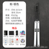 Butterfly Knife Tactical Trainer Practice Metal Steel Aluminum alloy Handle Bearings Blunt
