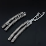 Tactical Combat Trainer Practice Balisong Blunt Butterfly Dull Knife titanium alloy Integrated handle