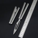 titanium alloy Integrated handle Tactical Combat Trainer Practice Balisong Blunt Butterfly Dull Knife No EdgeFeature
