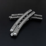 Tactical Combat Trainer Practice Balisong Blunt Butterfly Dull Knife titanium alloy Integrated handle