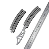 Tactical Combat Trainer Practice Balisong Blunt Butterfly Dull Knife titanium alloy Integrated handle