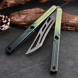 Tactical Trainer Practice Metal Steel Aluminum alloy Handle Bearings Blunt Butterfly Knife