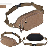 Men's Casual Canvas Shoulder Hiking Outdoor Sport Waist Fanny Bag Phone Pocket