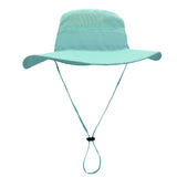 Outdoor Hiking Fishing Men's Women's Mesh Wide Brim Jungle Sun Hat Cap with wind rope