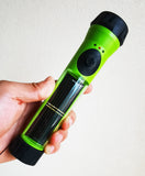 Waterproof Solar Power Rechargeable LED Flashlight Cycling Bike Torch+360° Mount Green