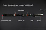 Self-defense Stainless Steel Tactical Pen With Knife Compass Emergency EDC Tool