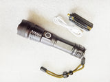 High-brightness LED long-range telescopic zoom night fishing USB rechargeable flashlight