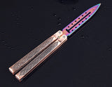 Balisong trainer Practice Dull Knife Stainless Steel Training tools with Latch