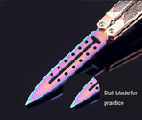 Balisong trainer Practice Dull Knife Stainless Steel Training tools with Latch