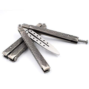 Balisong trainer Practice Dull Knife Stainless Steel Training tools with Latch